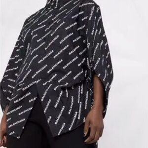 Balenciaga Black Button-Down Logo-Print Shirt